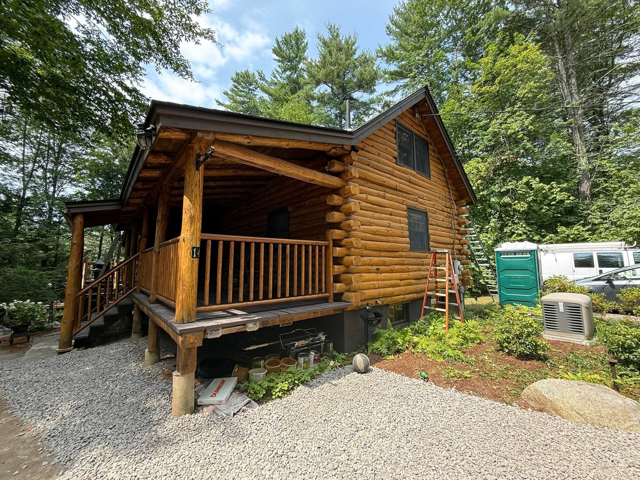 Log Cabin Exterior Stain & Trim Paint — Moultonborough, NH — photo 4