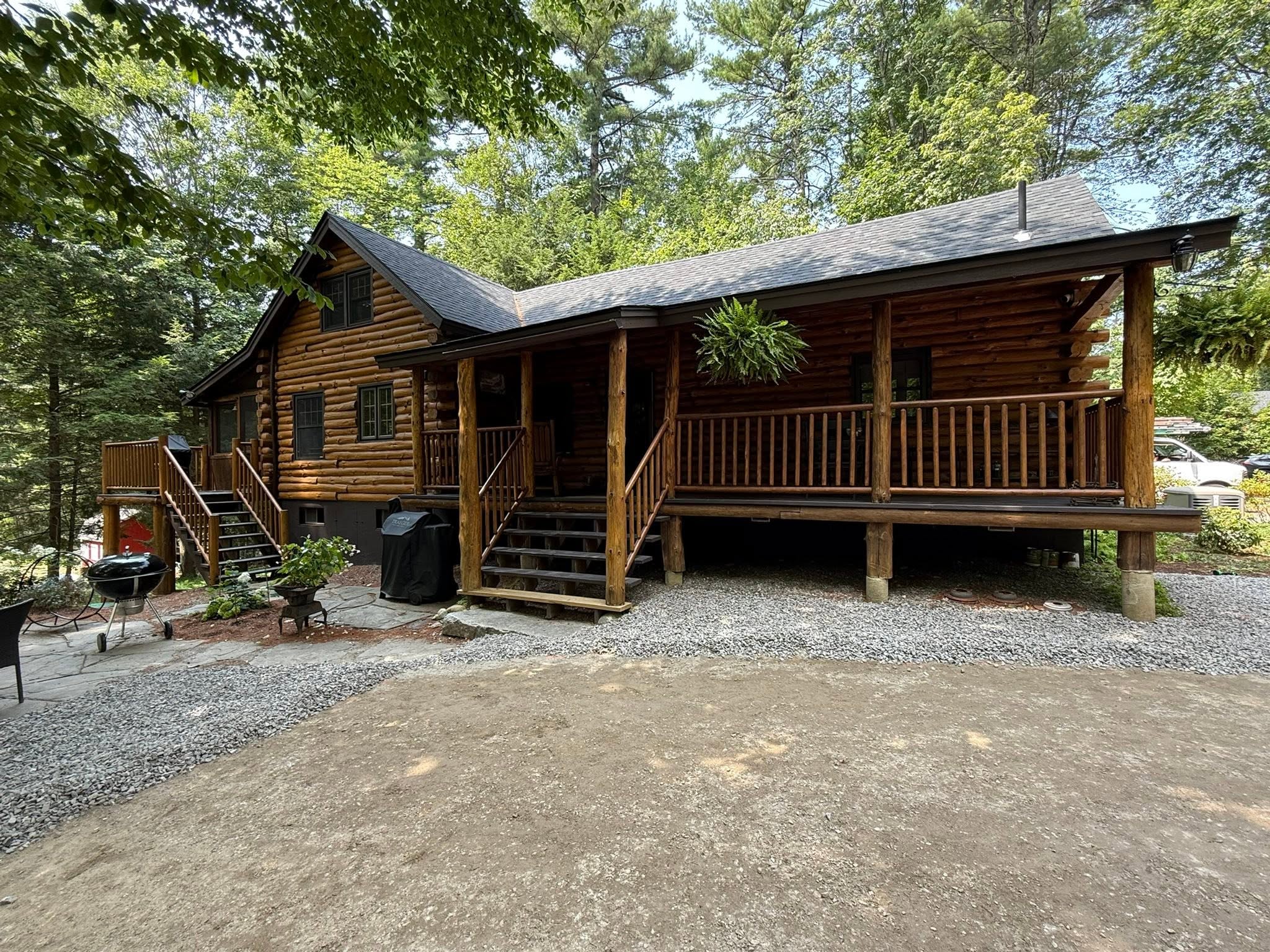 Log Cabin Exterior Stain & Trim Paint — Moultonborough, NH — photo 7