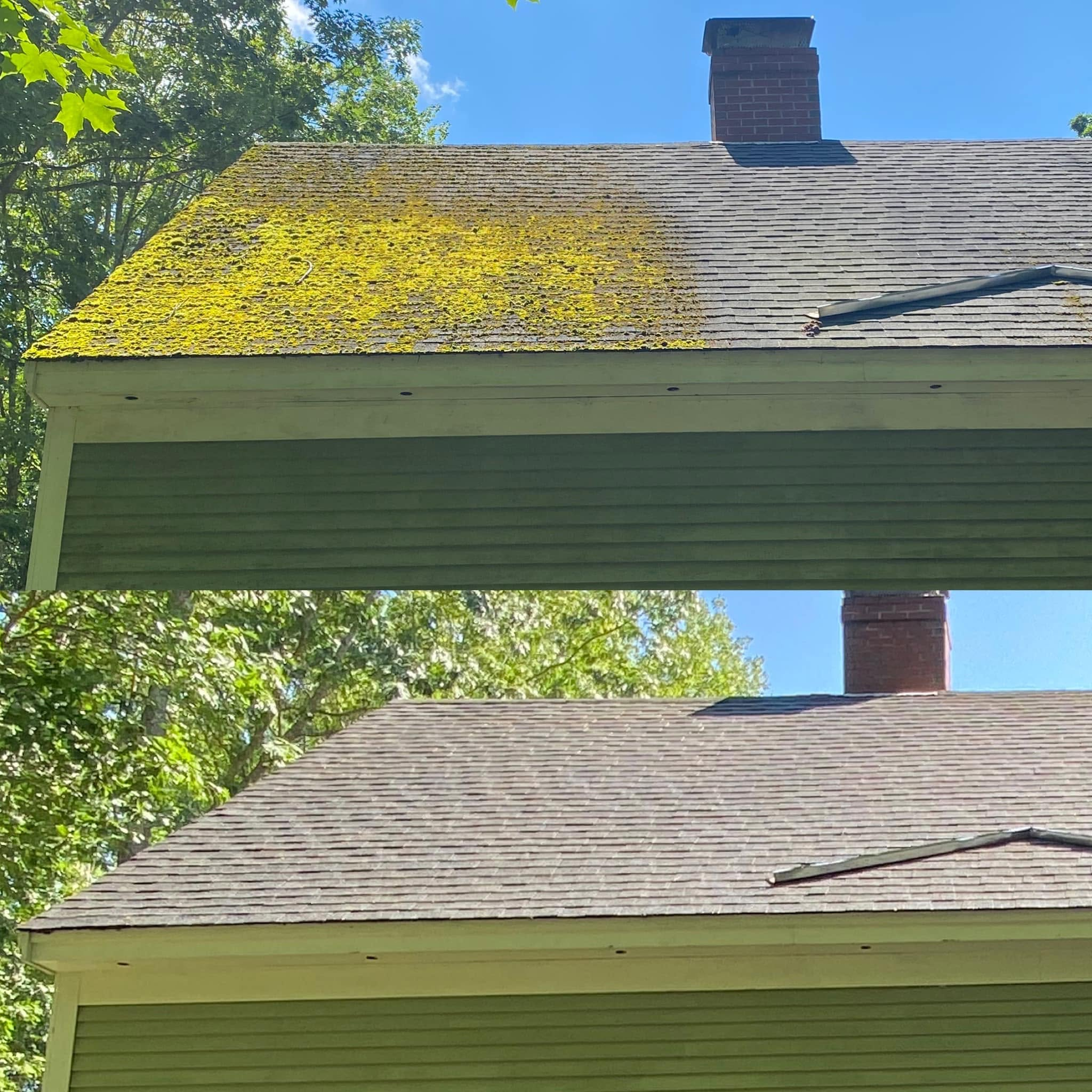 Professional Roof Cleaning — Before & After — New Hampshire