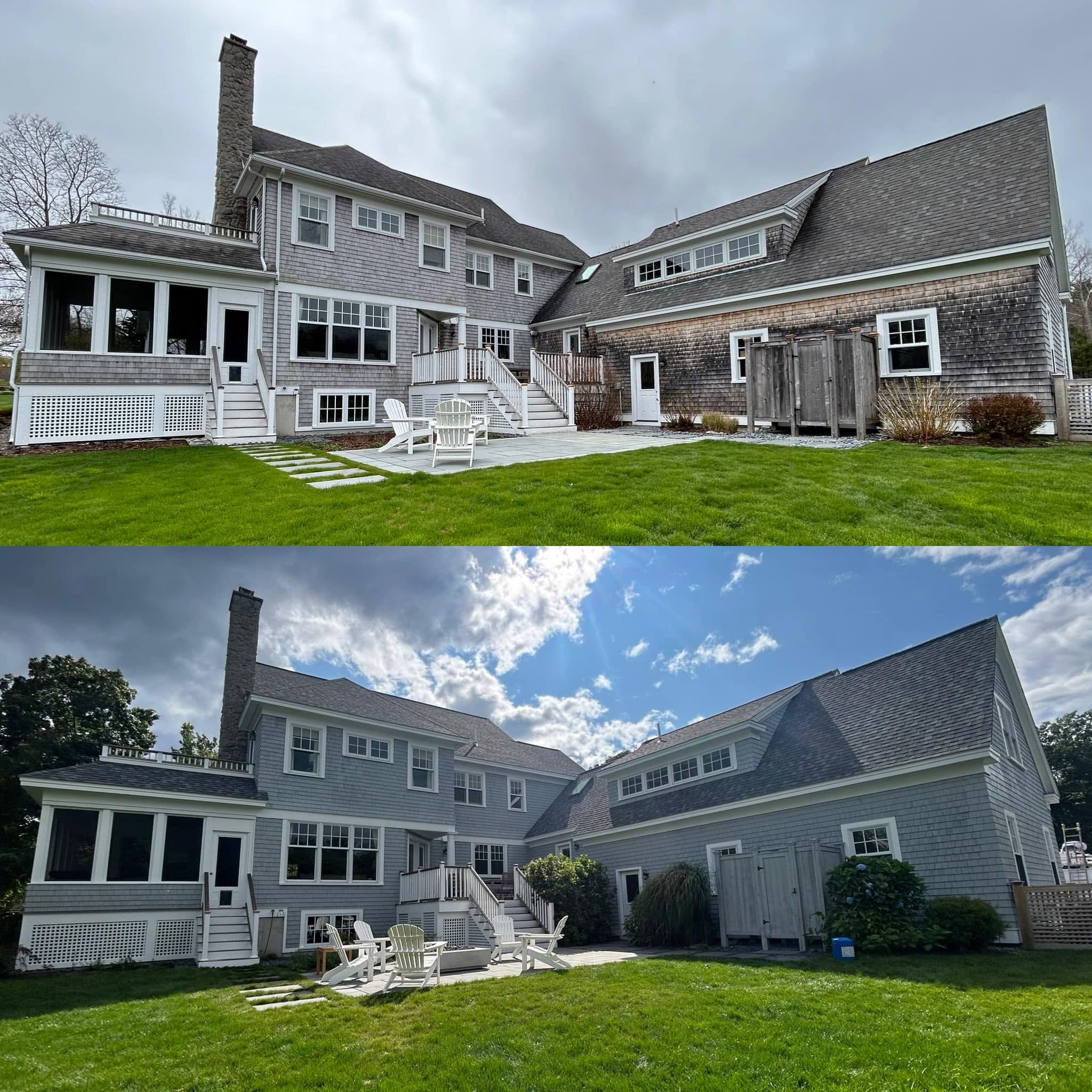 Seacoast Shingle Estate — New Roof & Arborcoat Bleached Gray — photo 3