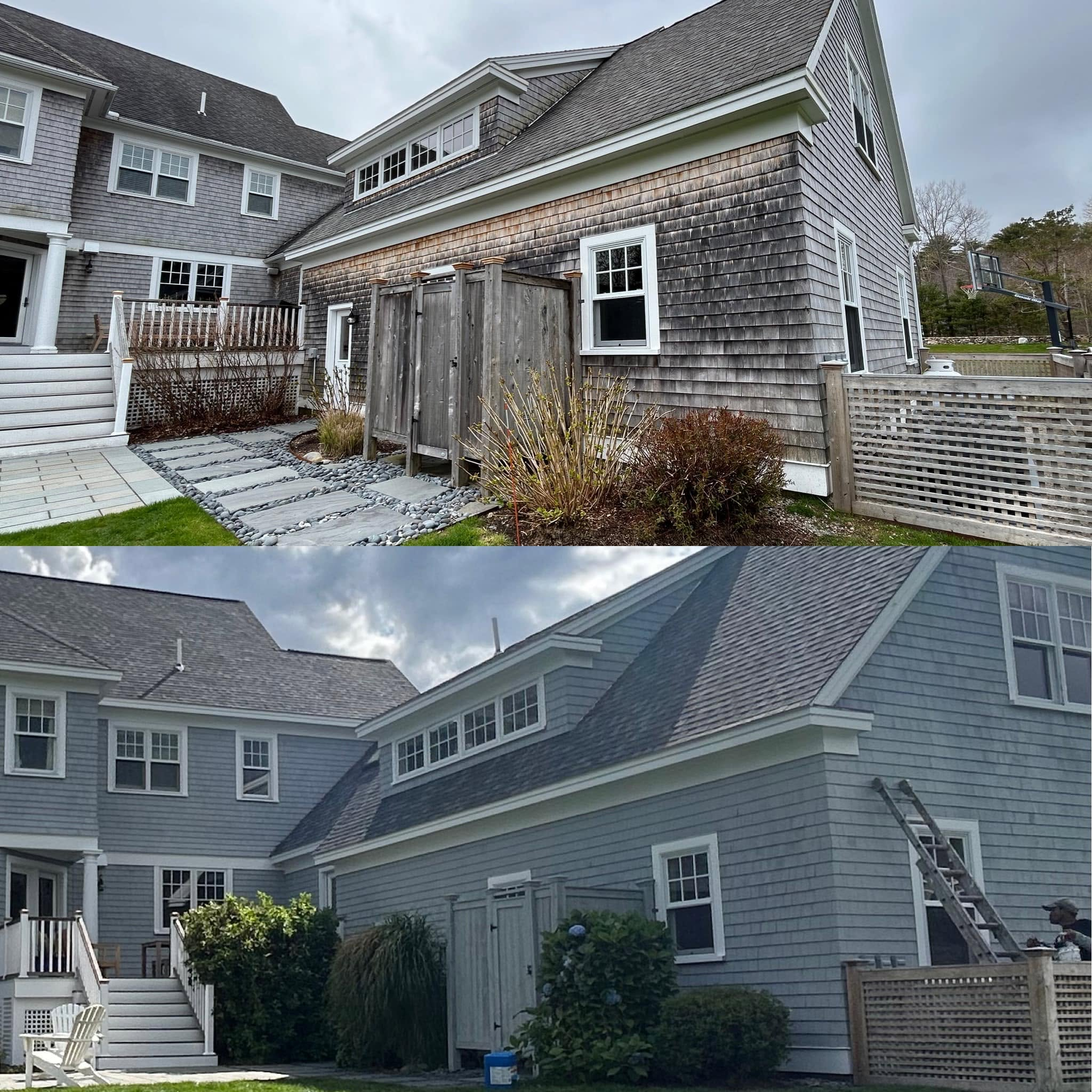 Seacoast Shingle Estate — New Roof & Arborcoat Bleached Gray — photo 4