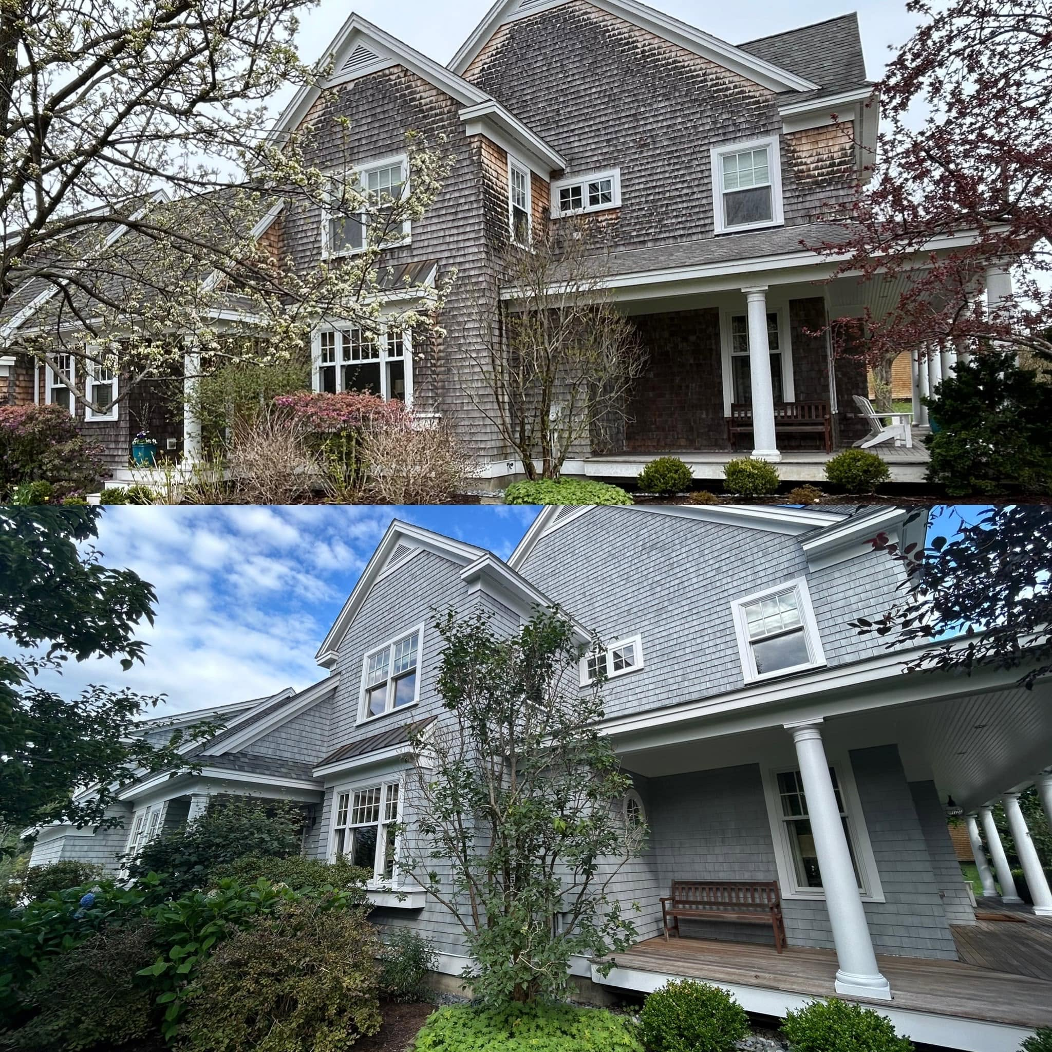 Seacoast Shingle Estate — New Roof & Arborcoat Bleached Gray — photo 7