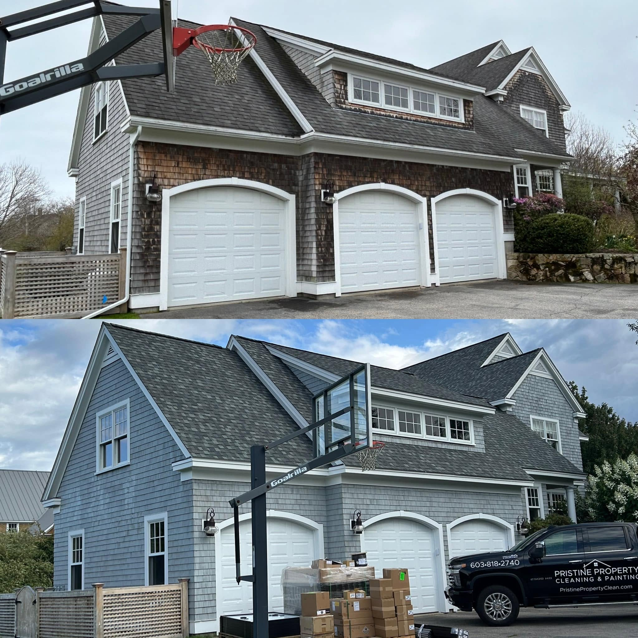 Seacoast Shingle Estate — New Roof & Arborcoat Bleached Gray — photo 8