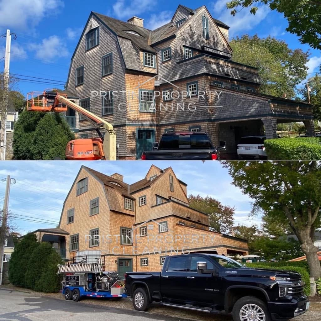Exterior House Washing — Before & After — New Hampshire