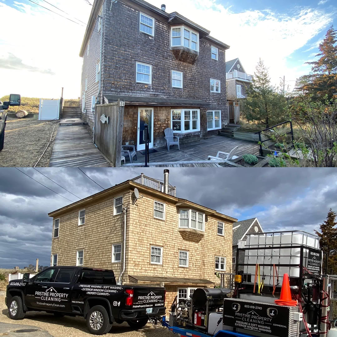 Beachfront Shingle Home — Exterior Washing — New Hampshire