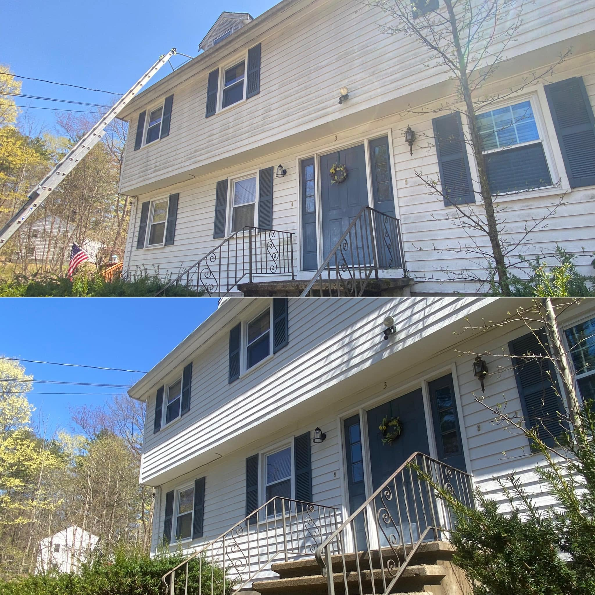 Exterior House Washing — Before & After — New Hampshire