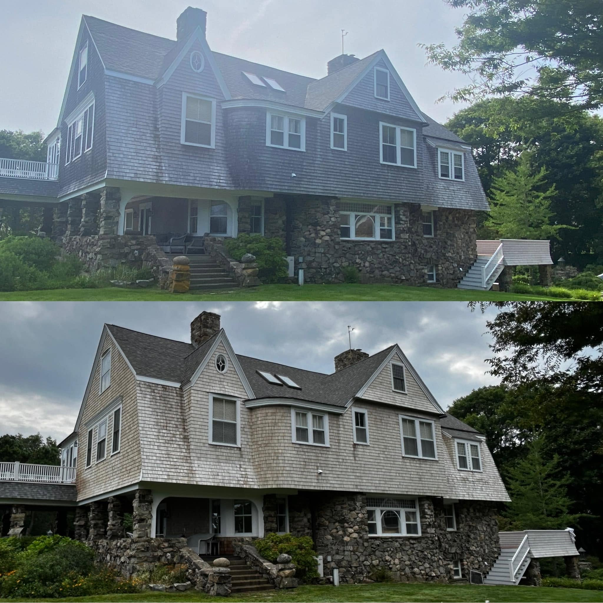 Coastal Stone & Shingle Estate — Exterior Washing — photo 1