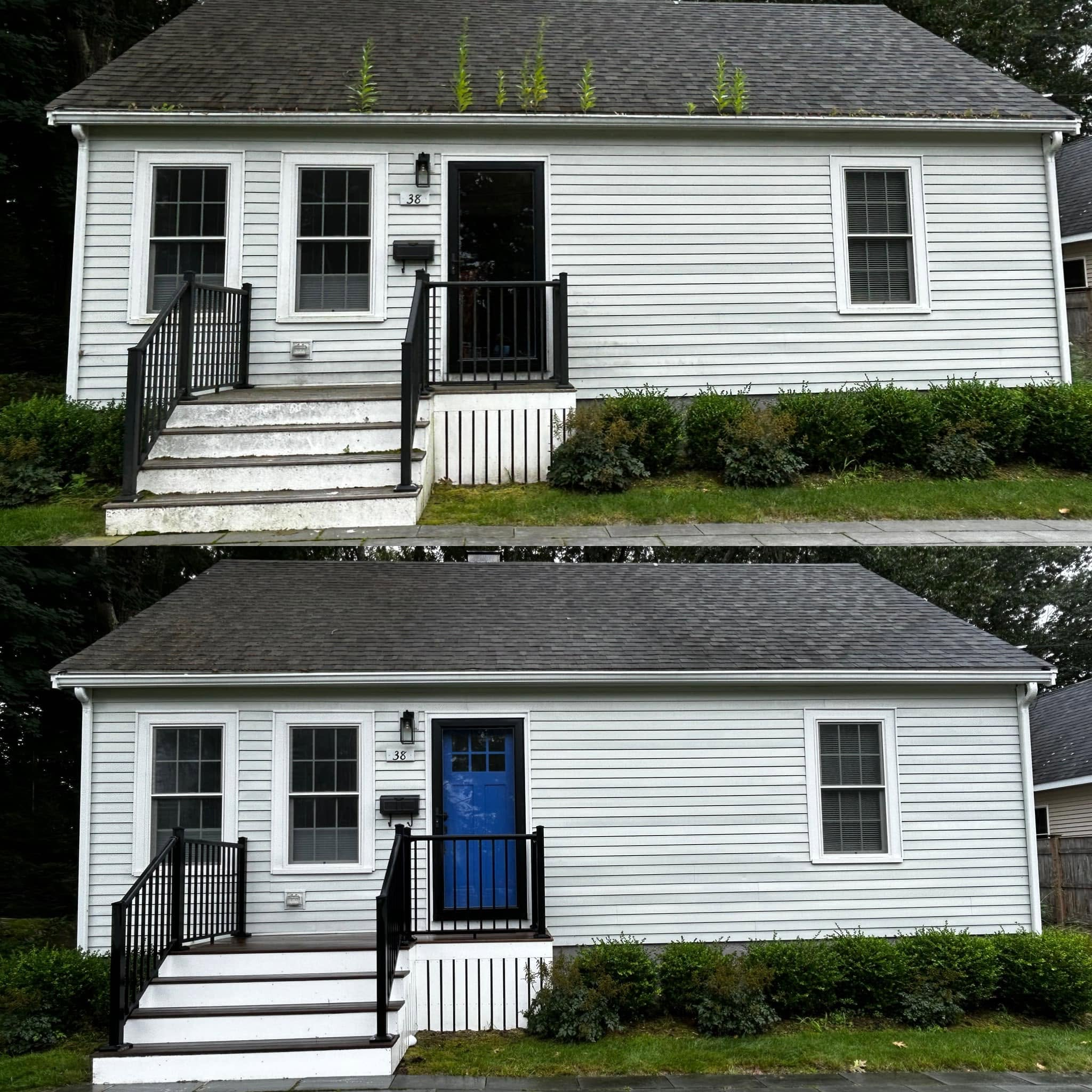 House, Steps & Deck Washing — Before & After — New Hampshire