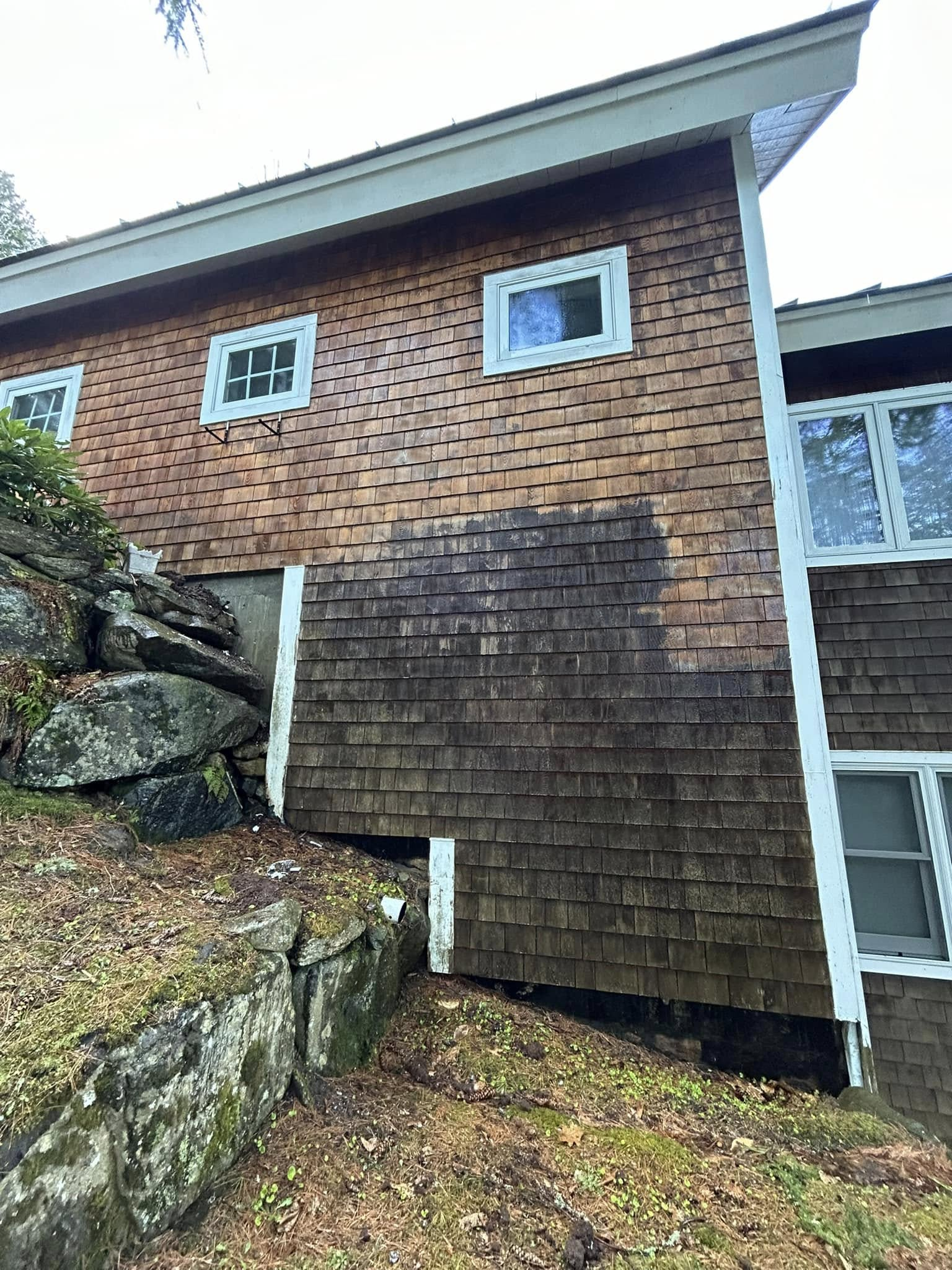 Lakefront Cedar Restoration — Trim Repaint & Stain Touch-Up Prep — photo 1