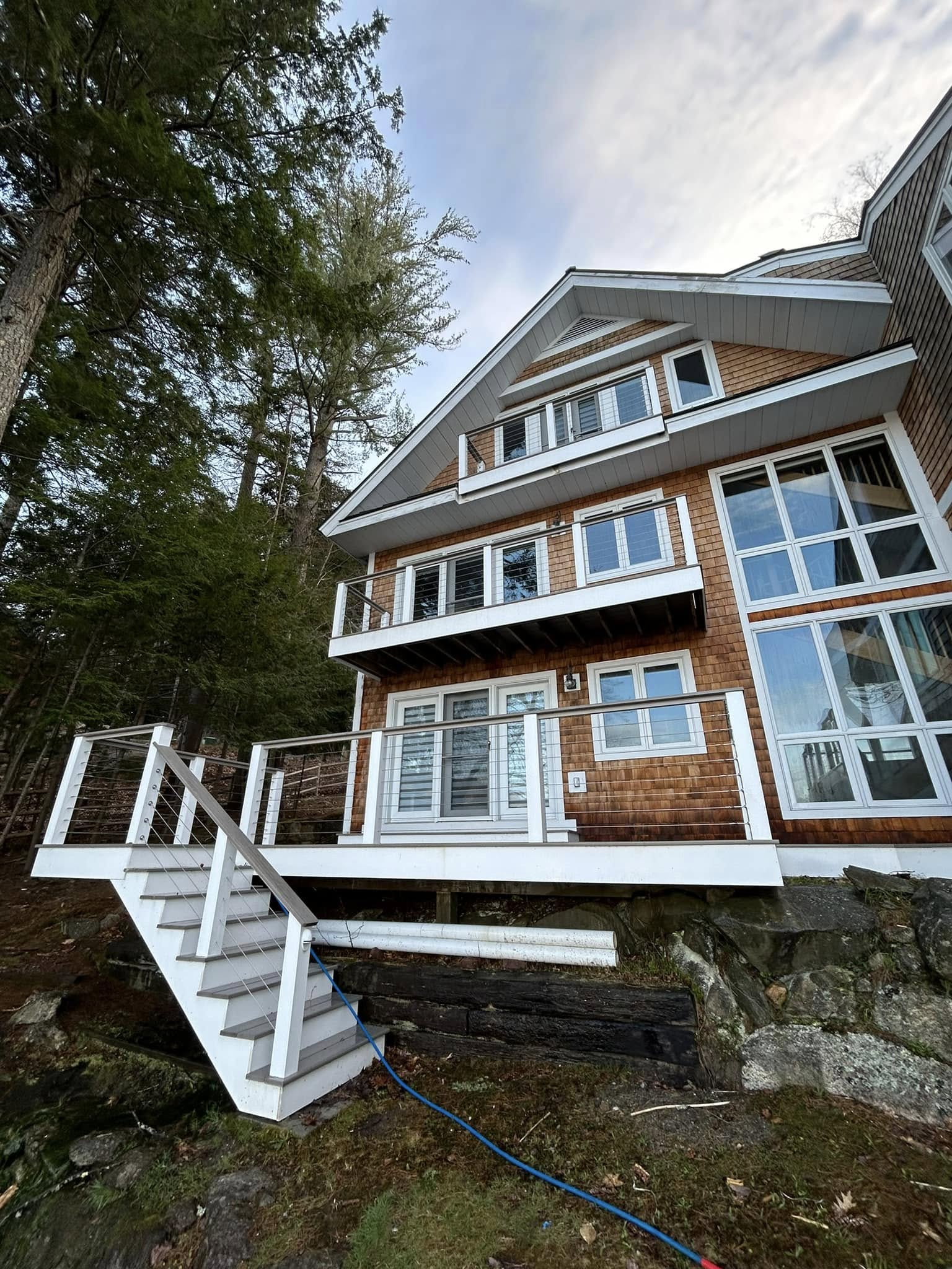 Lakefront Cedar Restoration — Trim Repaint & Stain Touch-Up Prep — photo 3