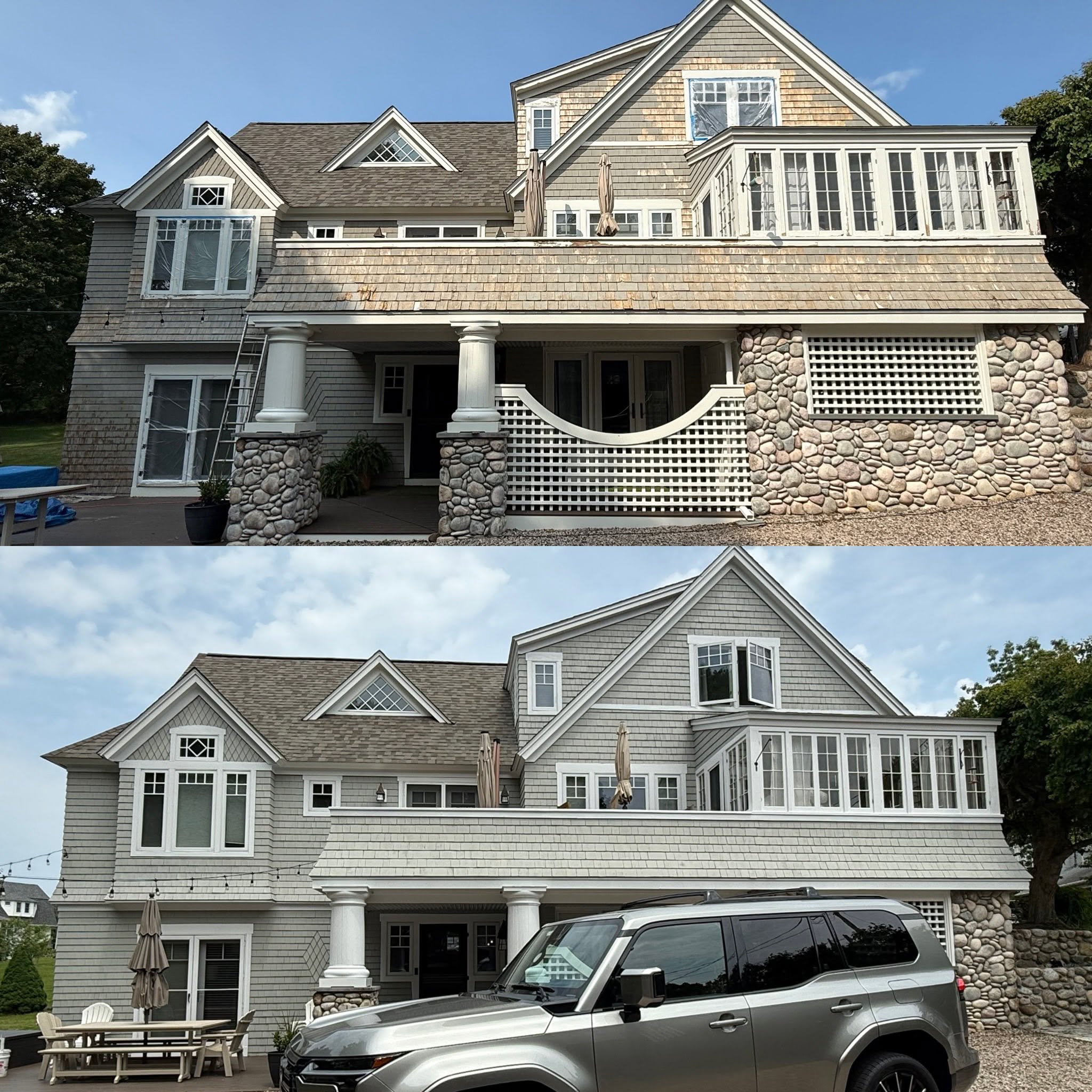 Rot Repair, Stain & Cedar Shingle Wash — Ogunquit, ME — photo 1