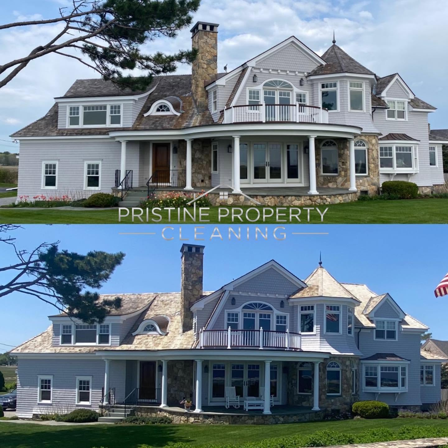Oceanfront Cedar Roof Washing — Rye Harbor, NH