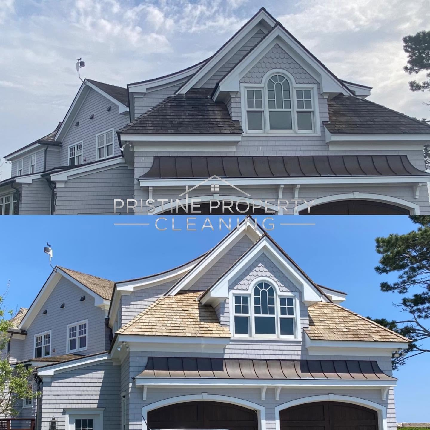 Oceanfront Cedar Roof Washing — photo 3
