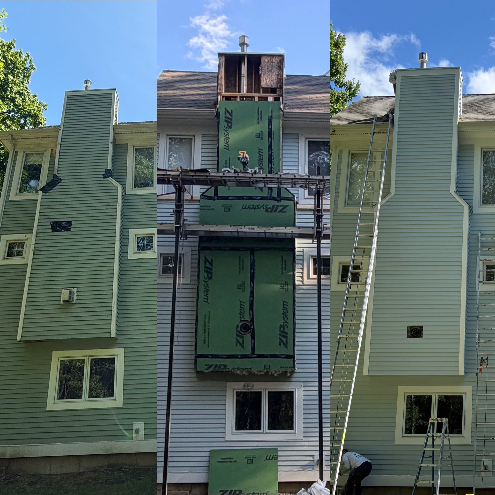 Full Exterior Repaint, Color Change & Chimney Rebuild — photo 12
